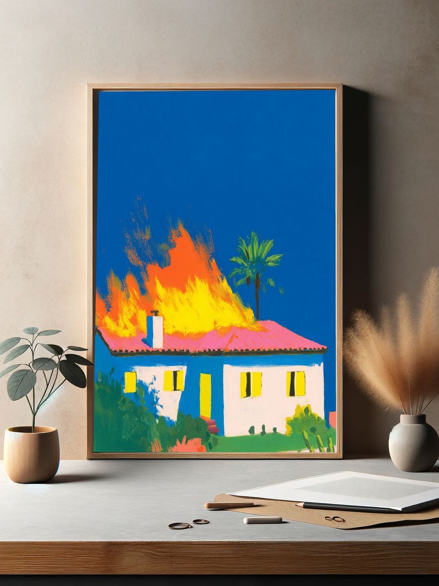 House on Fire — Contemporary Print. — room view 2