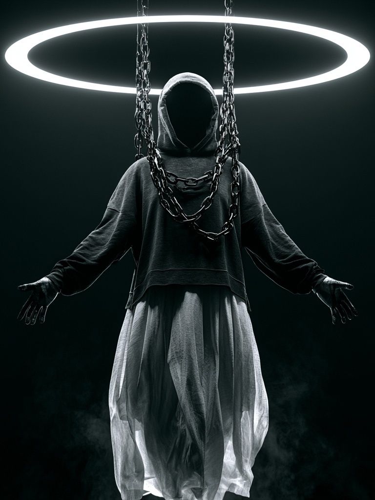 Hooded Figure Halo Poster. poster — photography art