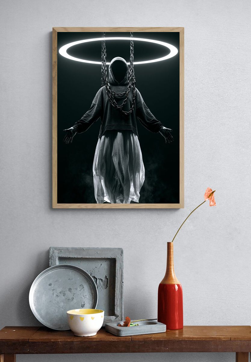 Hooded Figure Halo Poster. — room view 3
