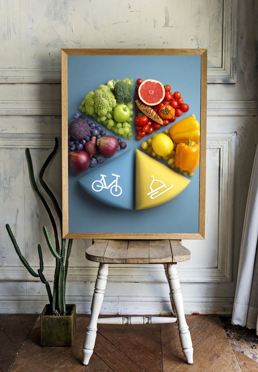 Healthy Food Wheel Illustration Poster room preview