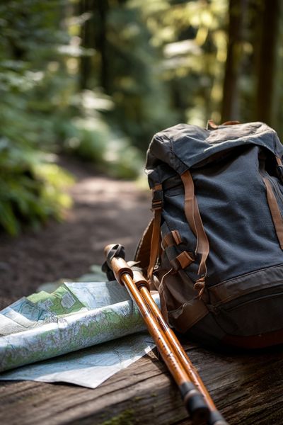 Hiking Gear in Nature — Photography Print. poster print