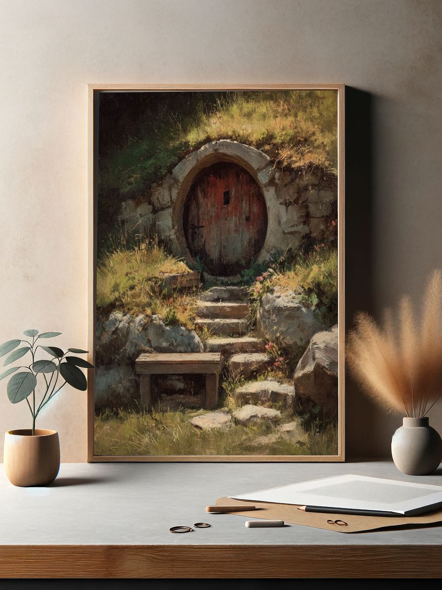 Hobbit Hole Entrance — Fine Art Print. — room view 2