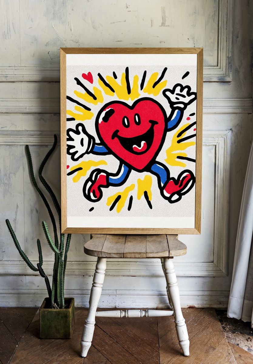 Happy Heart — Cartoon Print room preview