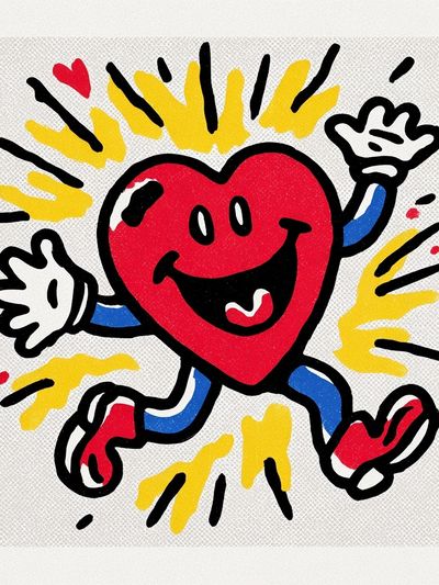 Happy Heart — Cartoon Print. poster