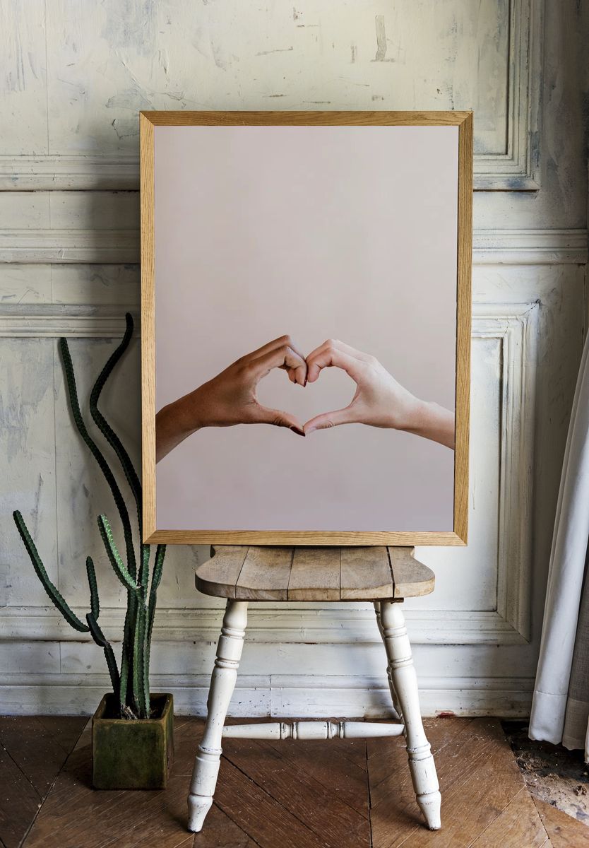 Diverse cute heart shaped hands. — room view 1