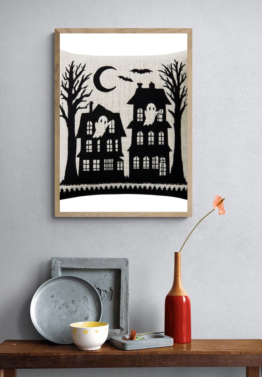 Haunted House Halloween Poster. — room view 3