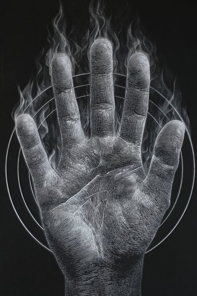 Hand in Flames — Fine Art Print. poster print