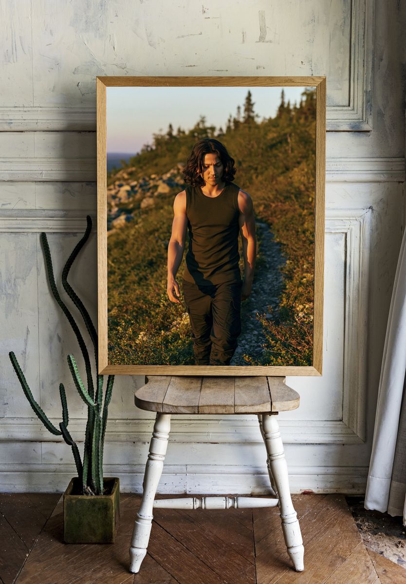 Hiker at Golden Hour Photography Poster. — room view 1