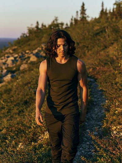 Hiker at Golden Hour Photography Poster. poster print