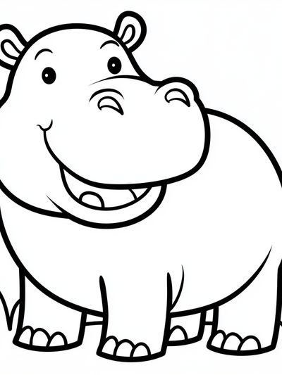 Happy Hippo Cartoon Poster. poster