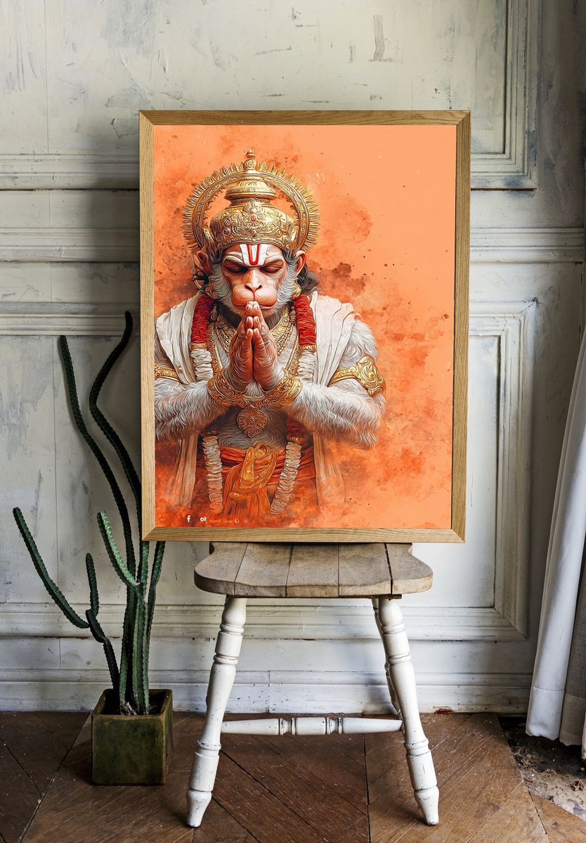 Hanuman — Digital Art Print. room preview