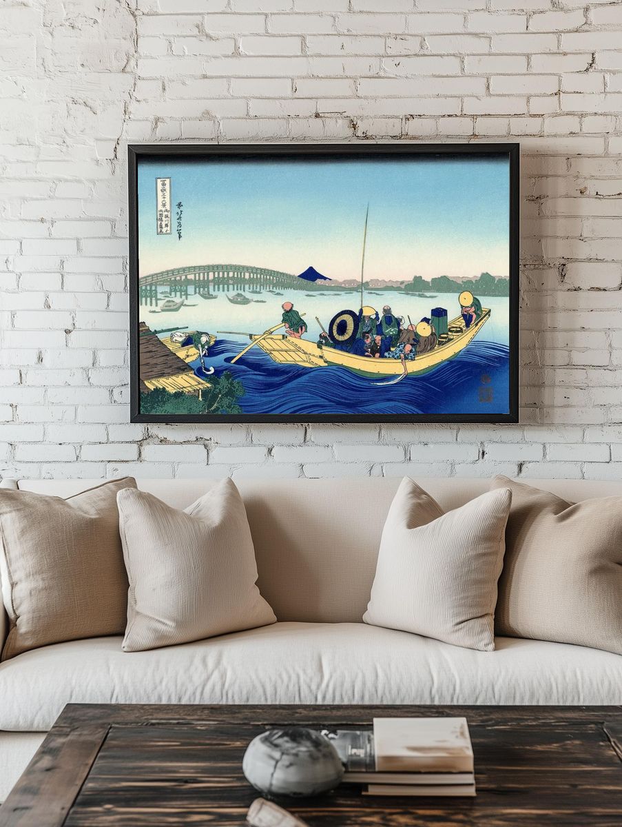 Katsushika Hokusai's Sunset Ryōgoku bridge. room preview