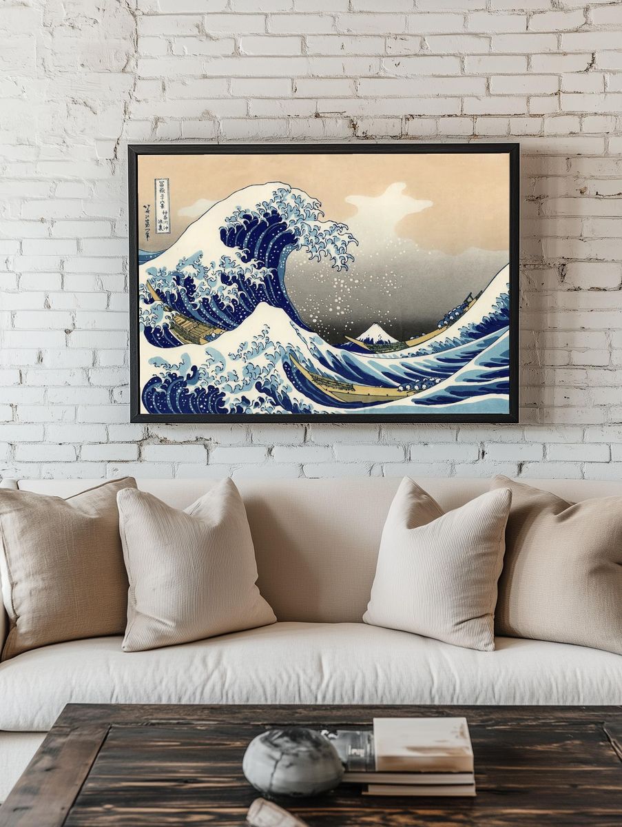 The Great Wave off Kanagawa by Hokusai — Art Print room preview