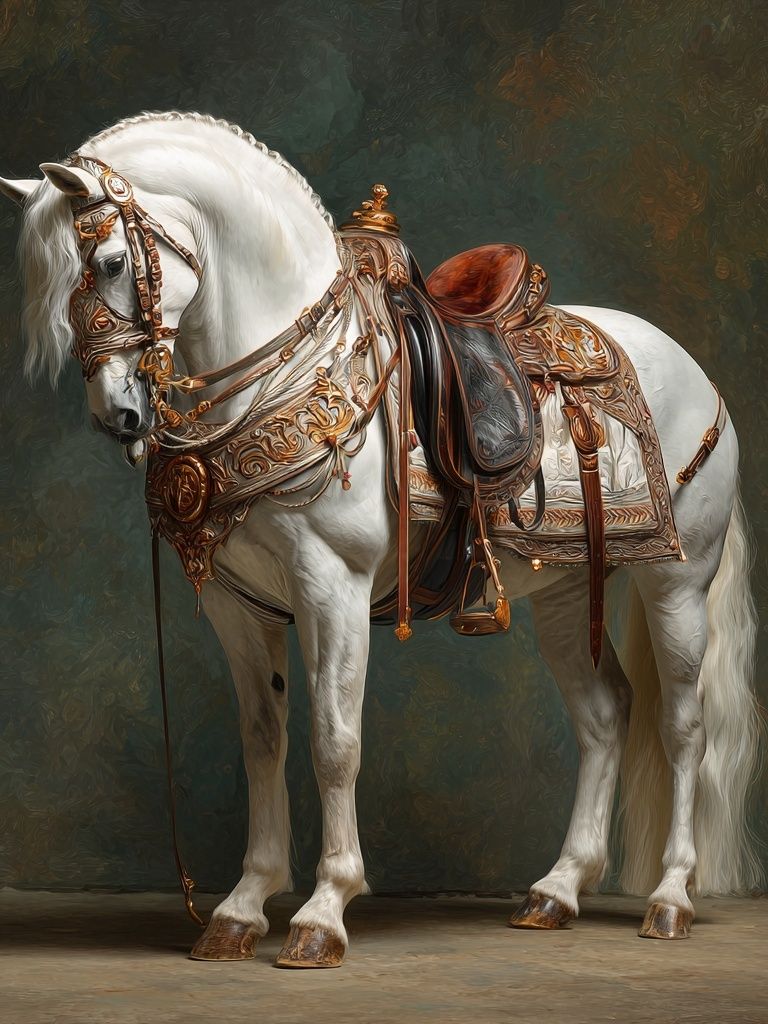 White Horse Baroque Print. poster detail