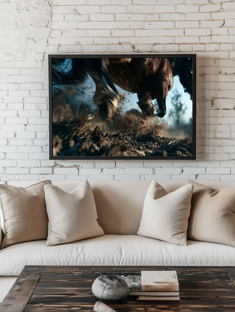 Galloping Horse Action Photography Poster. — room view 1