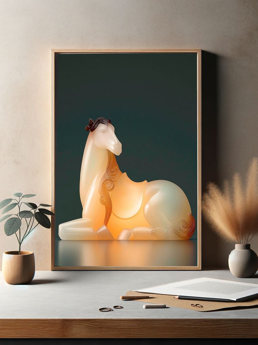 Abstract Horse Sculpture Print. — room view 2