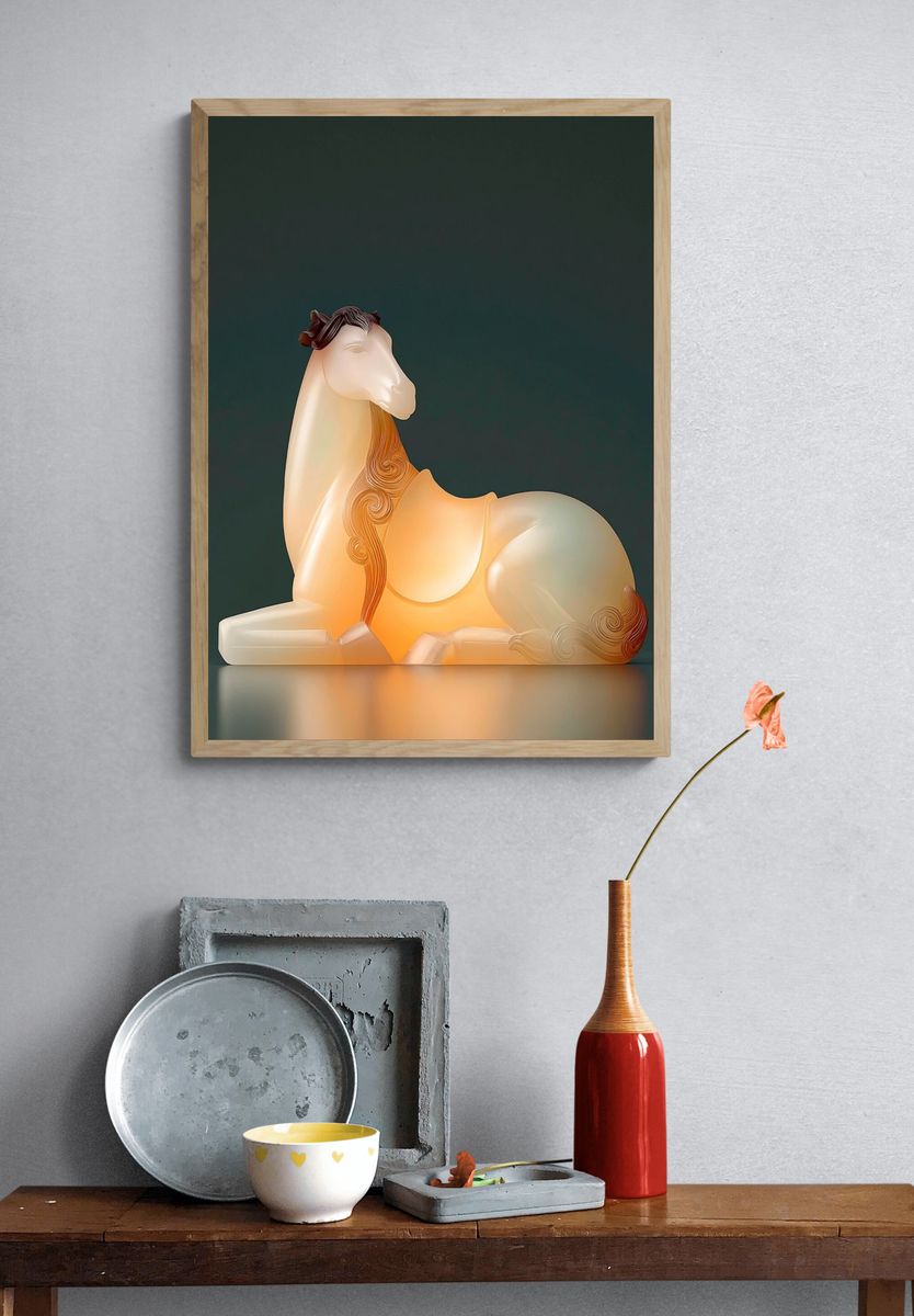 Abstract Horse Sculpture Print. — room view 3