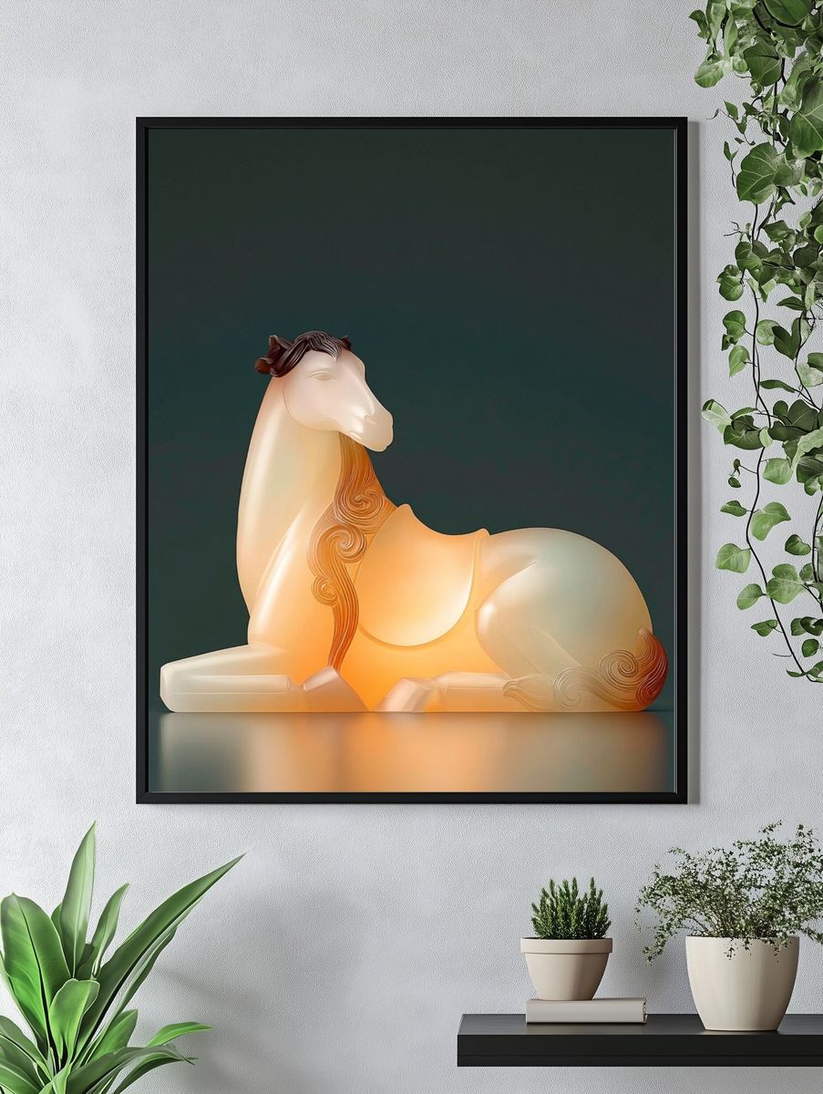 Abstract Horse Sculpture Print. — room view 4