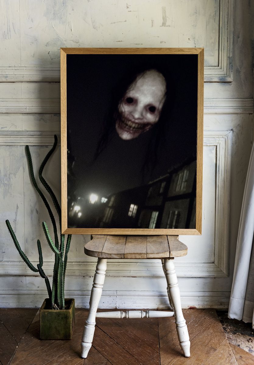 Creepy Ghost Face Horror Print. — room view 1