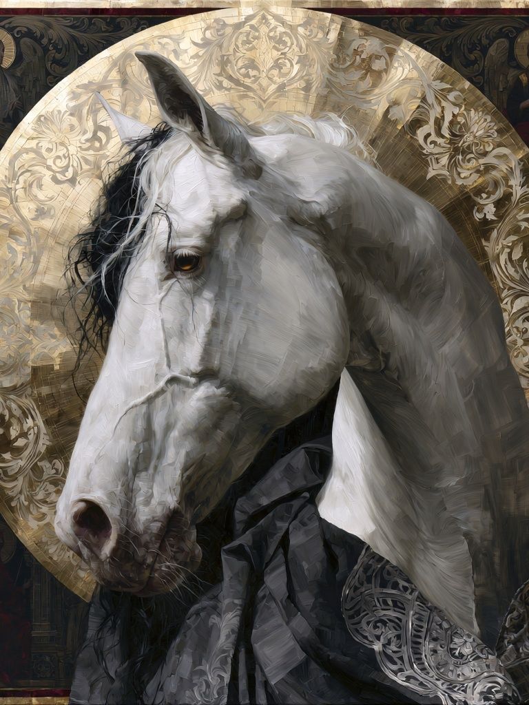 White Horse Iconic Fine-Art Poster. poster detail