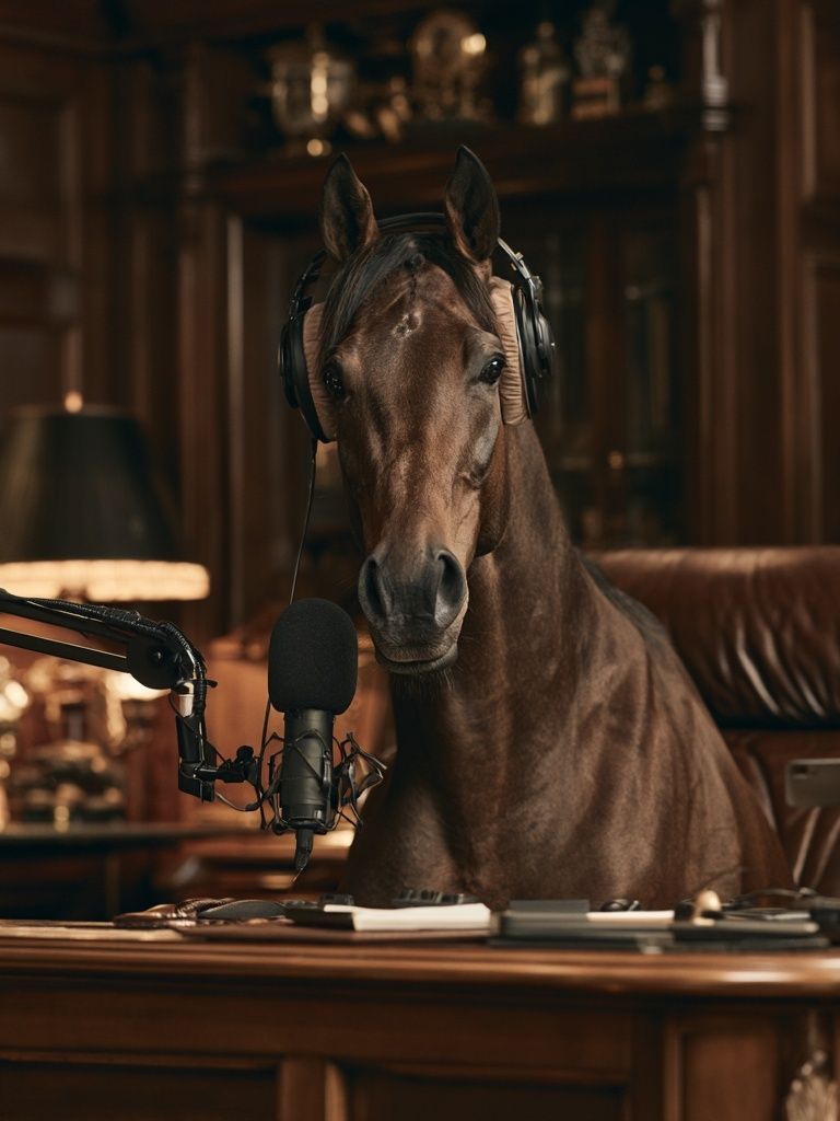 Horse Podcast Studio Photography Poster. poster detail