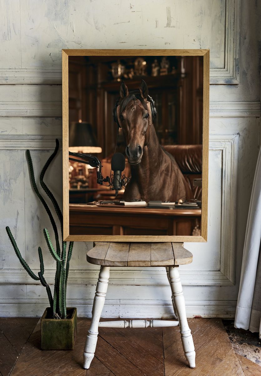 Horse Podcast Studio Photography Poster. room preview