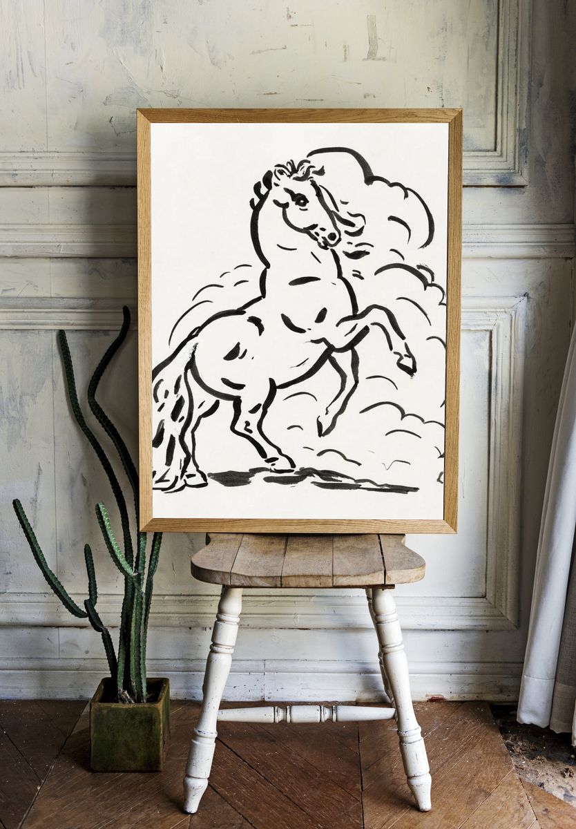 Rearing horse (ca. 1891–1941) drawing. — room view 1