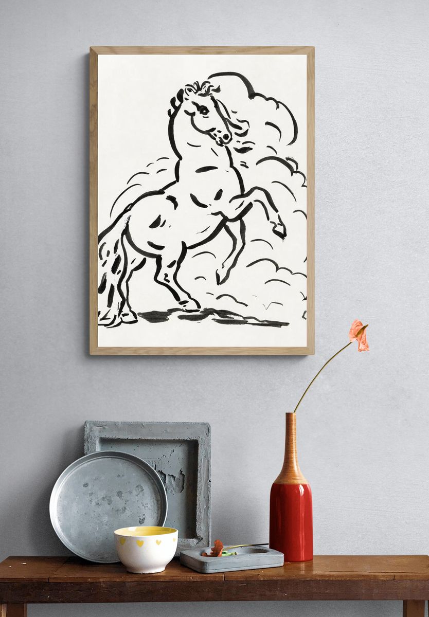 Rearing horse (ca. 1891–1941) drawing. — room view 3