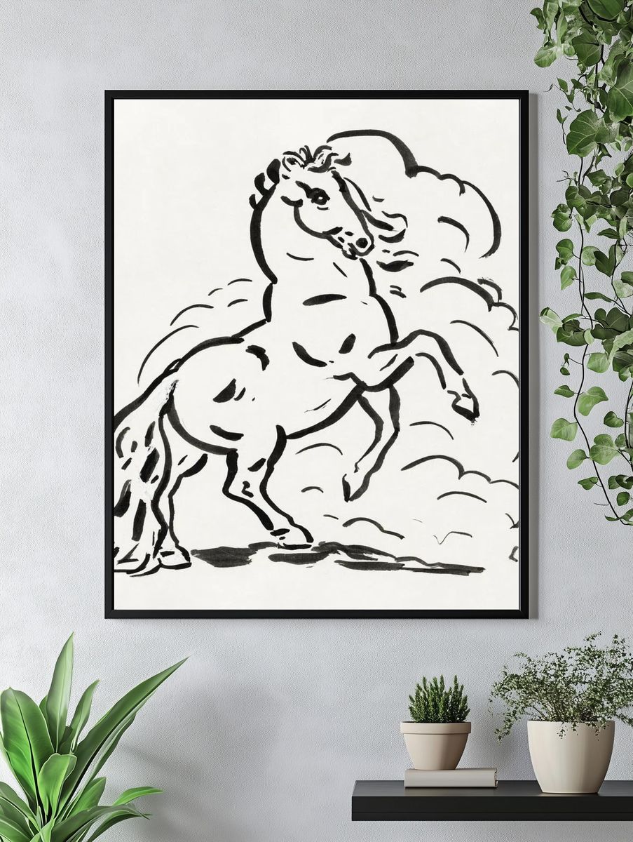 Rearing horse (ca. 1891–1941) drawing. — room view 4