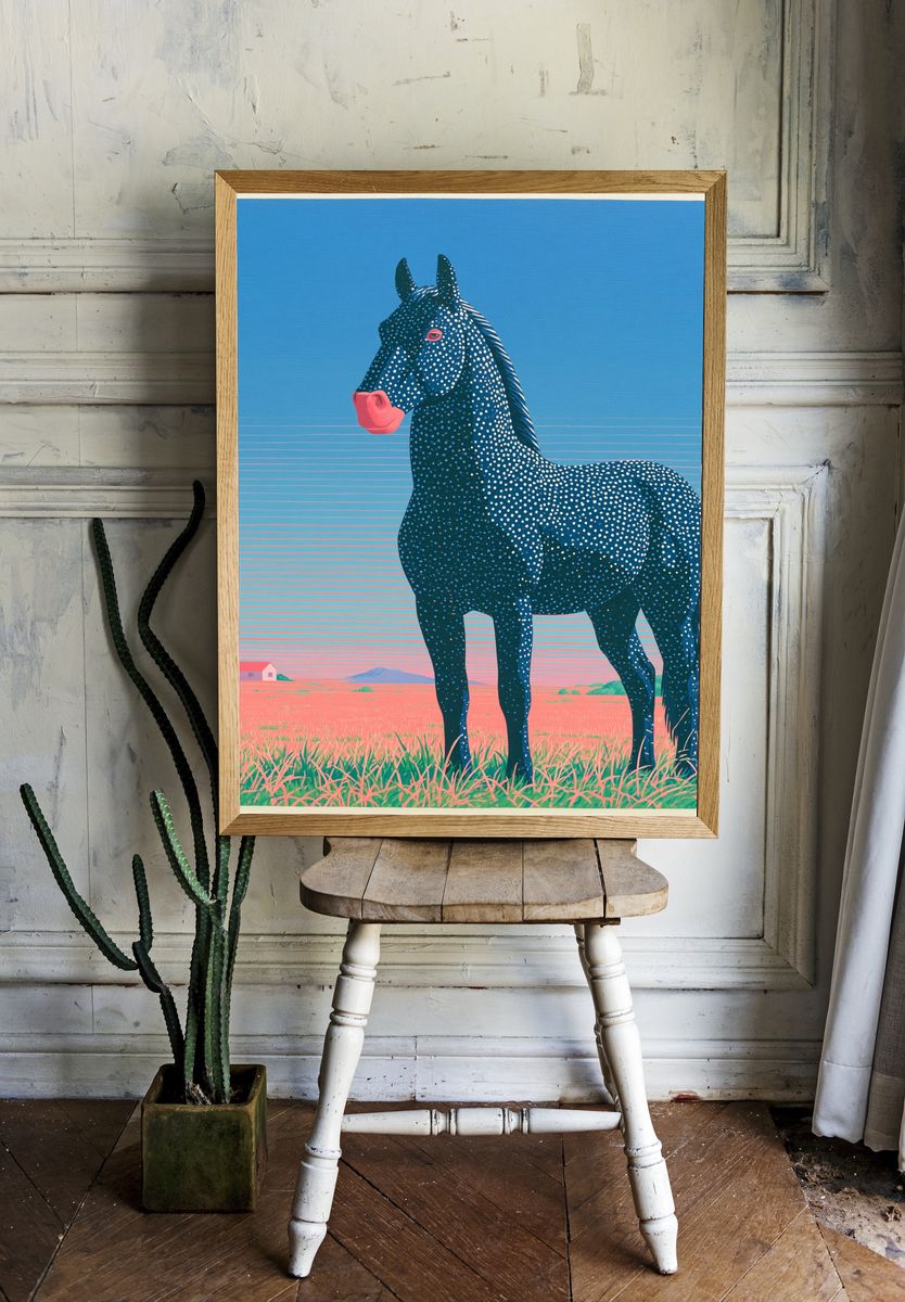 Spotted Horse Pop-Art Poster. — room view 1