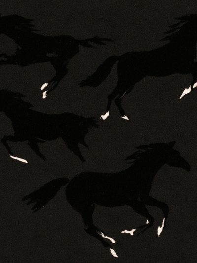 Galloping Horses Black-White Poster.