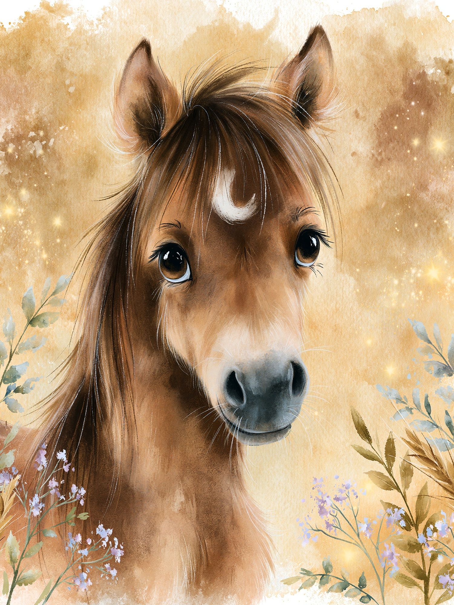 Dreamy Horse Watercolor Poster. poster — animals art