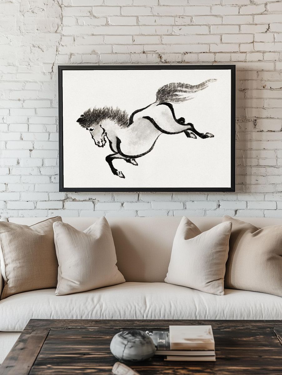 Galloping Horse Ink Print room preview