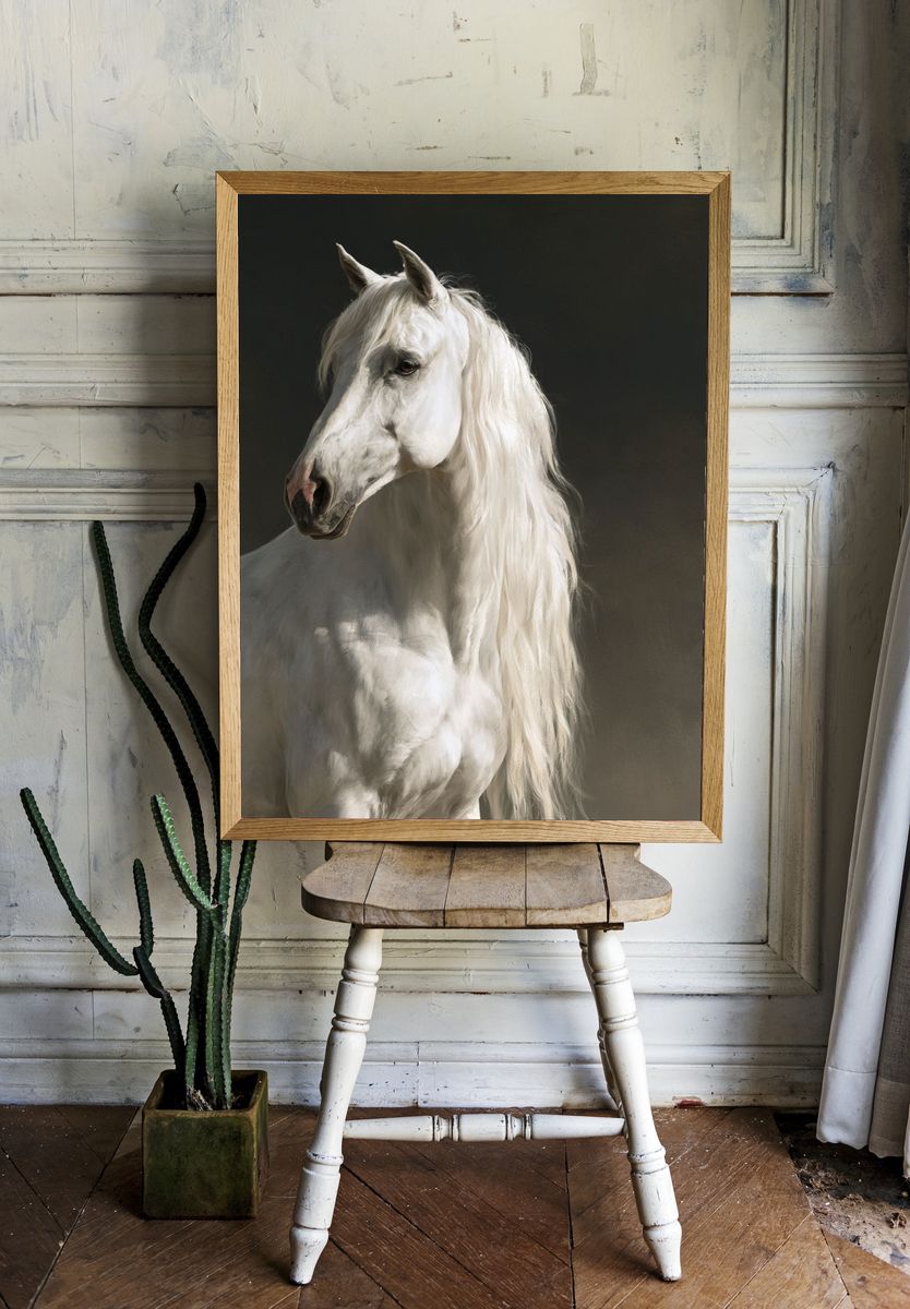 White Horse Portrait Photography Poster. room preview