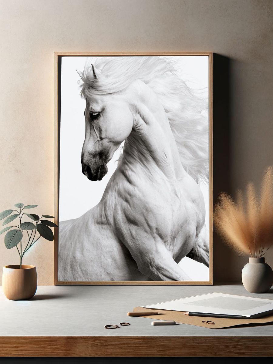 White Horse Portrait Photography Poster. — room view 2