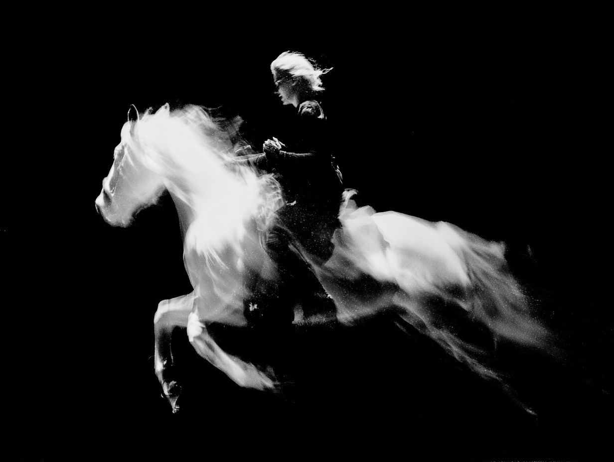 Galloping Horse Black-White Poster. poster detail