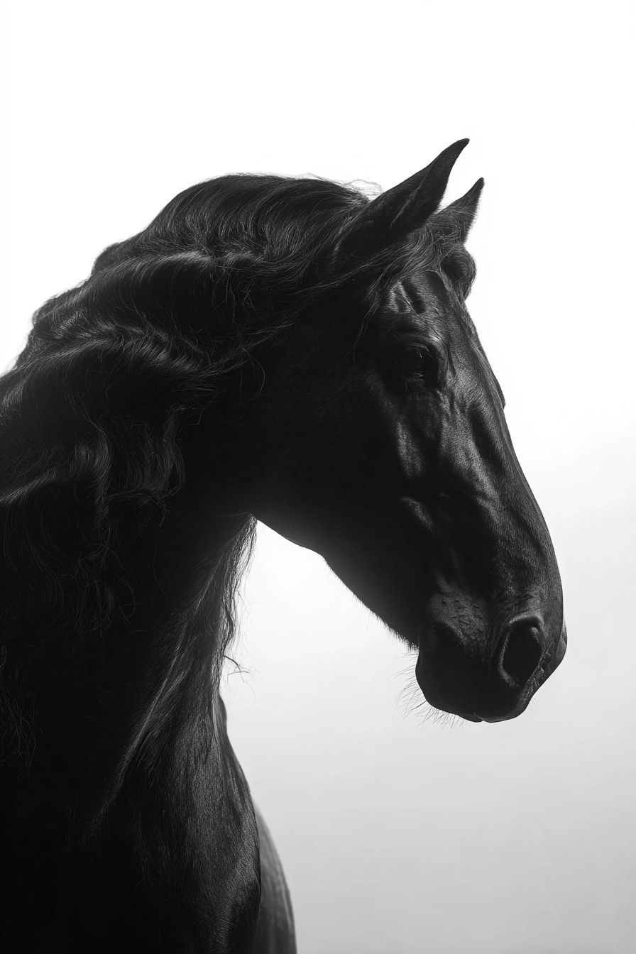 Black Horse Portrait Photography Poster. poster detail