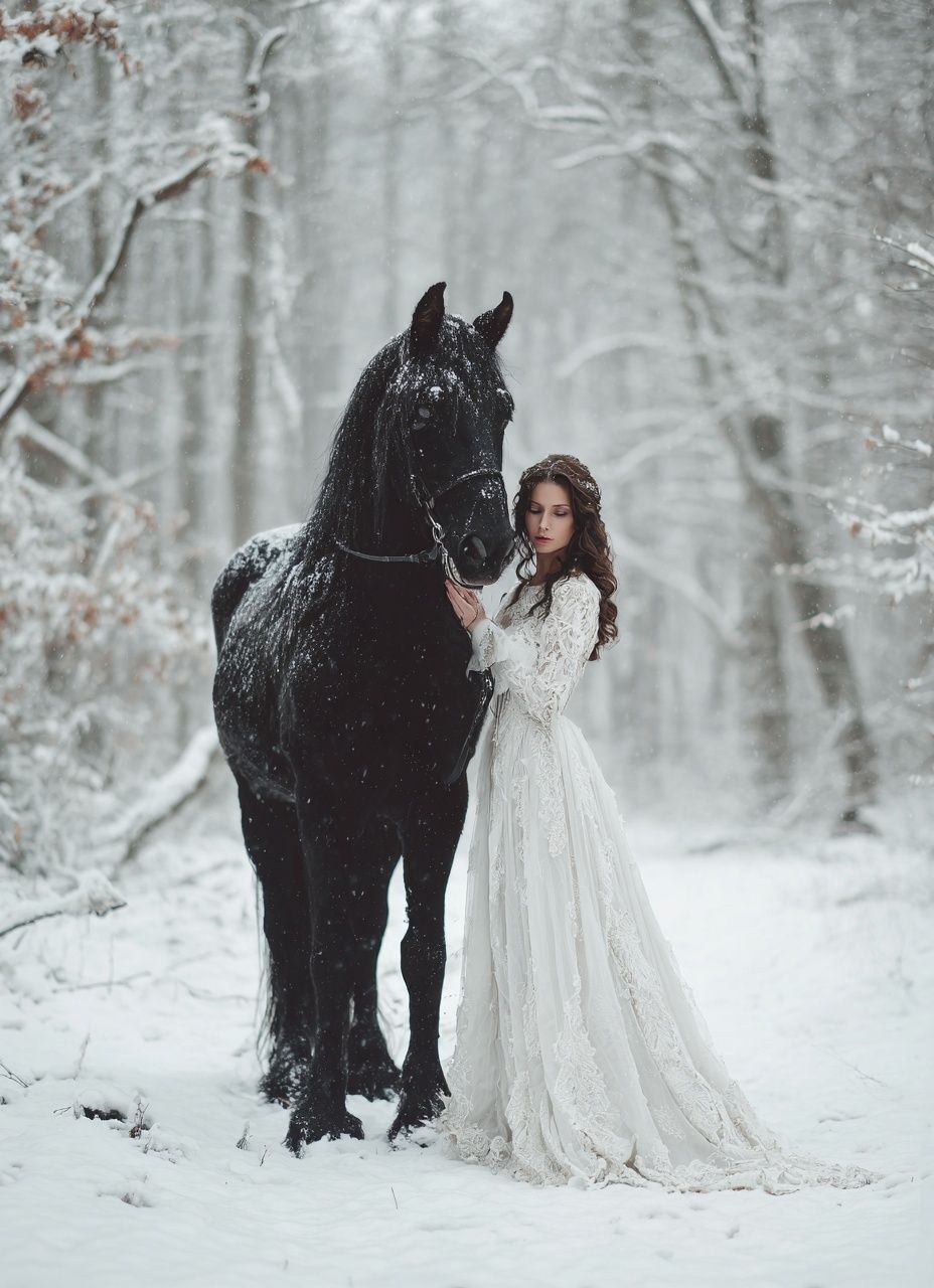 Winter Horse Portrait Print. poster detail