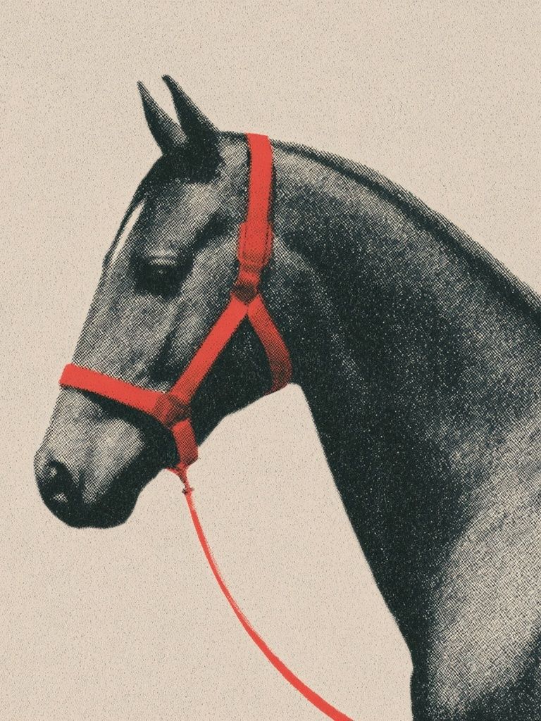 Horse Portrait Vintage Print. poster detail