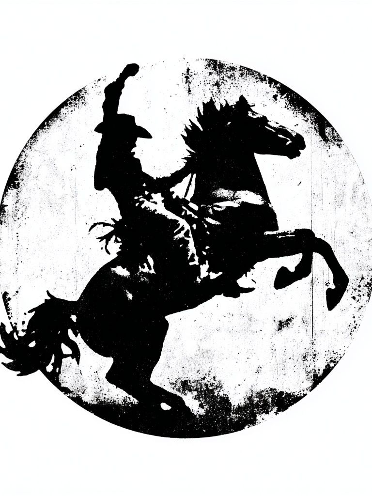 Rearing Horse Silhouette Print. poster — animals art