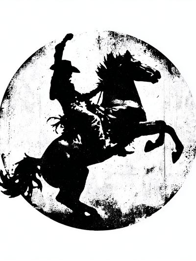 Rearing Horse Silhouette Print. poster