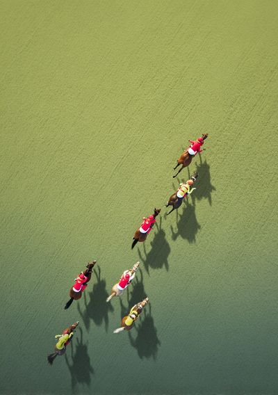 Horse Racing Aerial Photography Poster. poster