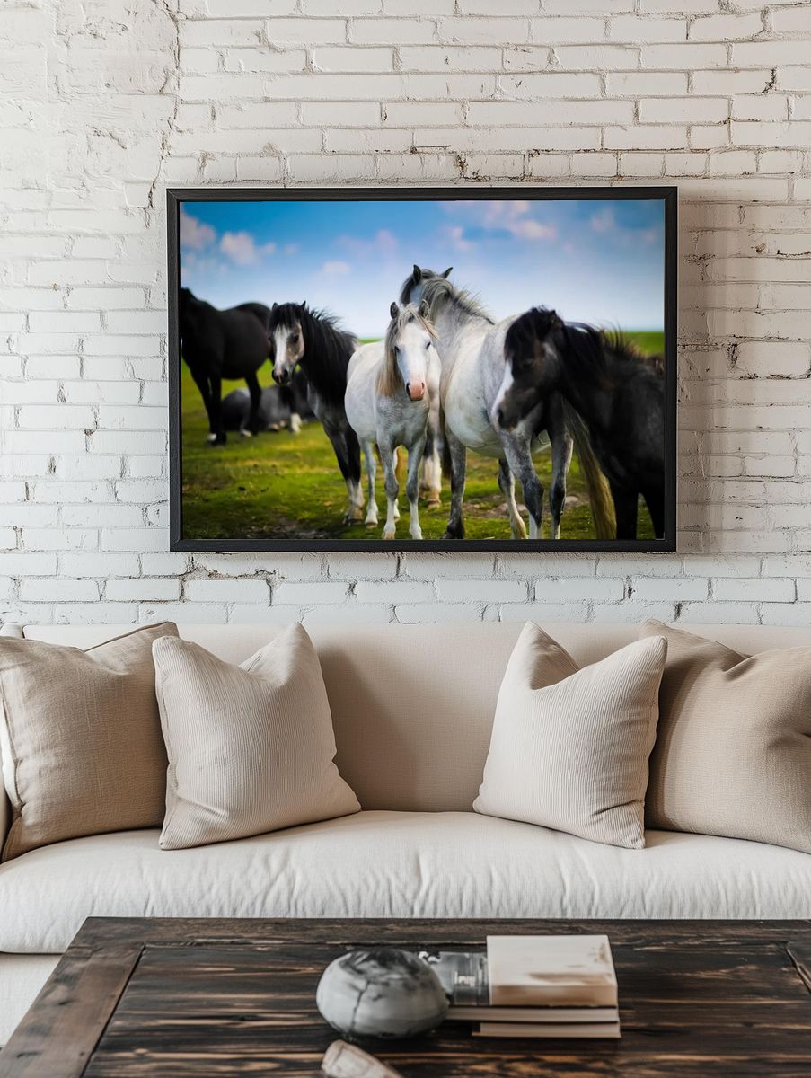 Horses in a Pastoral Scene Poster. room preview