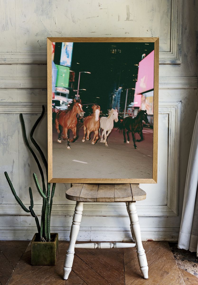 Midnight Horses Street Photography Poster. — room view 1