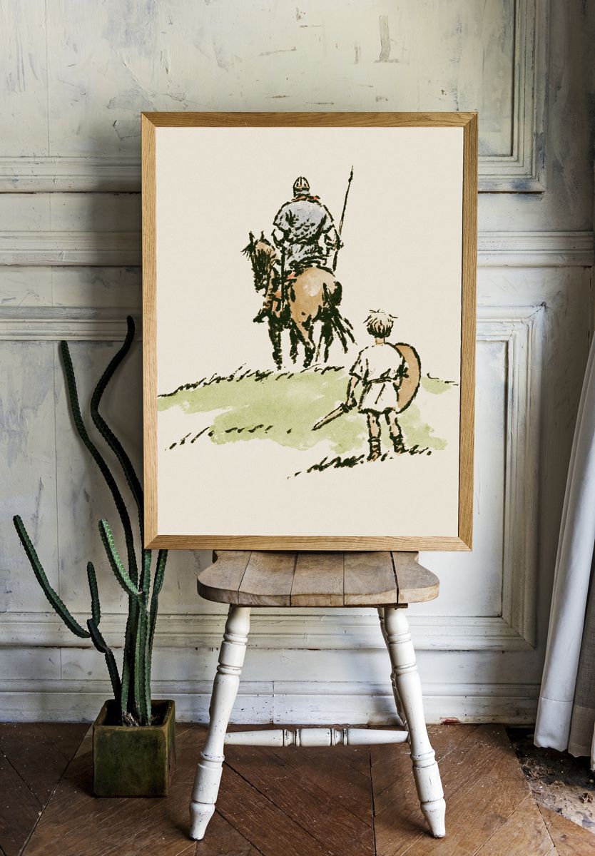 Horse Riders Watercolor Print. — room view 1