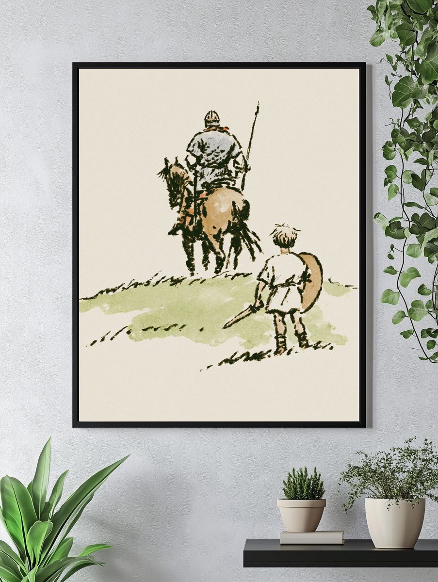 Horse Riders Watercolor Print. — room view 4