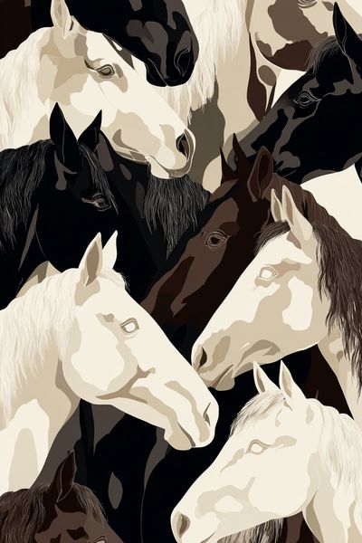 Horses — Illustration Print. poster
