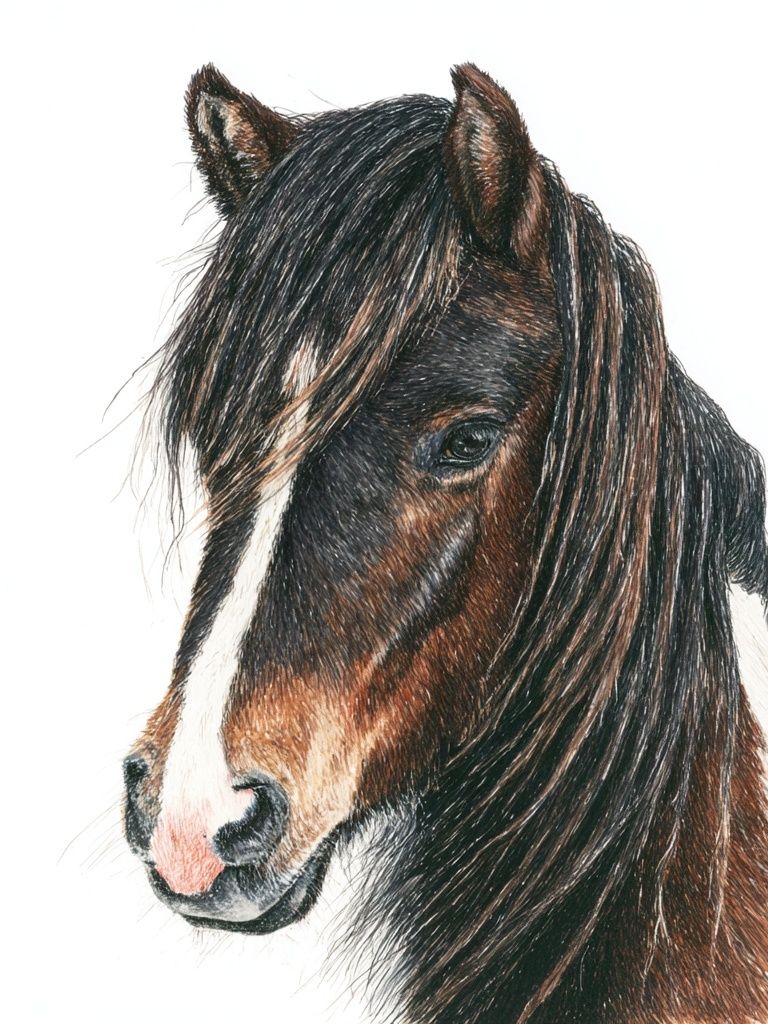 Majestic Horse Portrait — Animal Print. poster detail