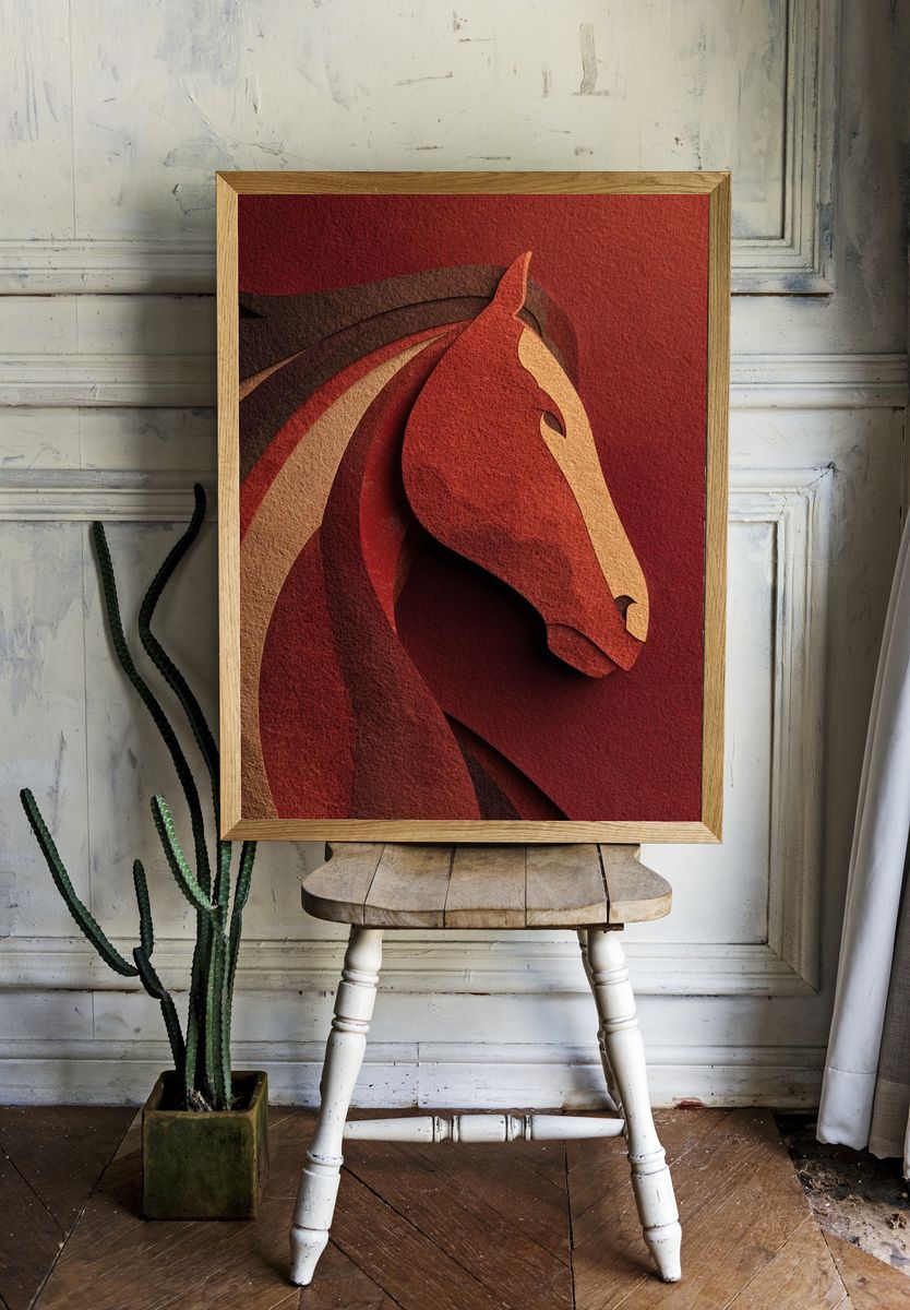 Majestic Horse — Abstract Print room preview