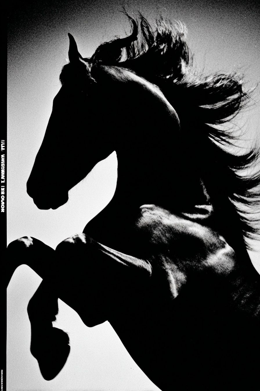 Majestic Horse — Black and White Print. poster — photography art